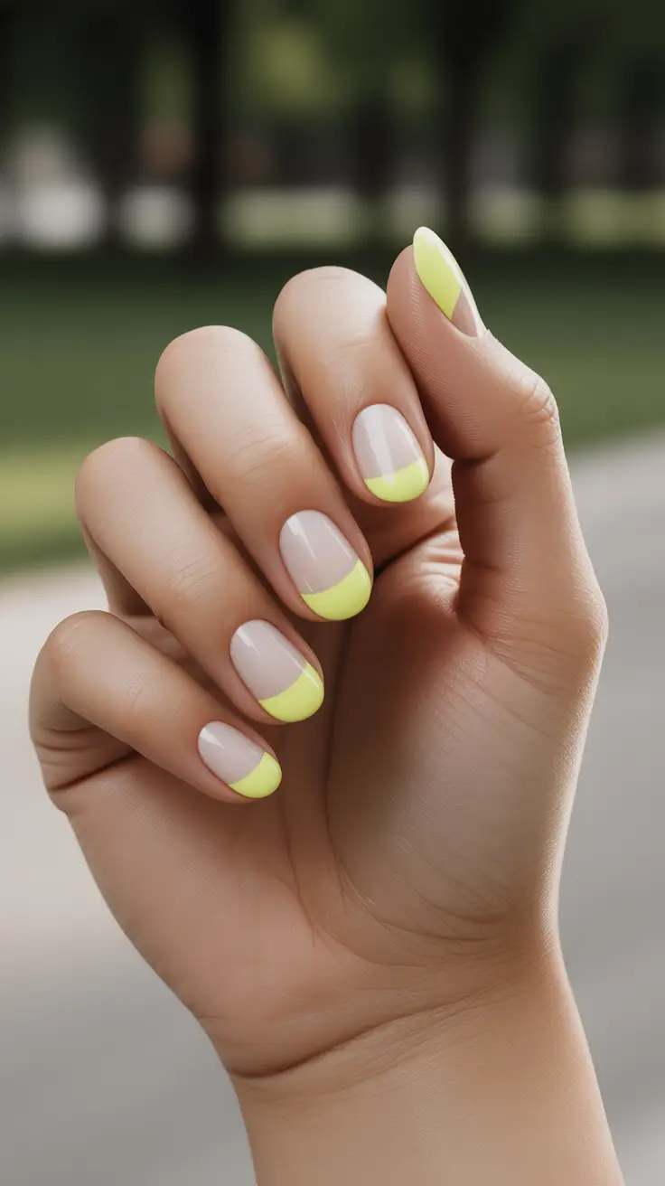 minimalist spring nails 2026 Fresh Lemon French Tips For Spring
