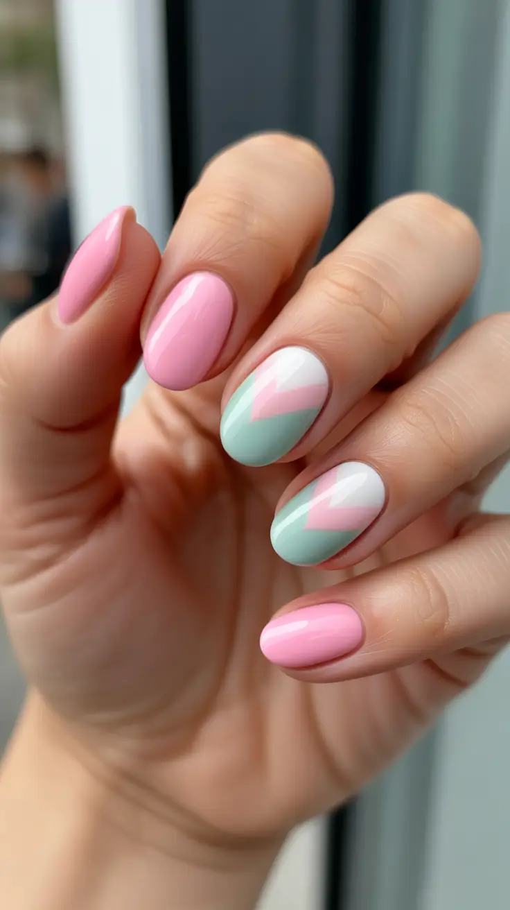 minimalist spring nails 2026 Soft Pastel Geometry For Minimalist Spring Nails