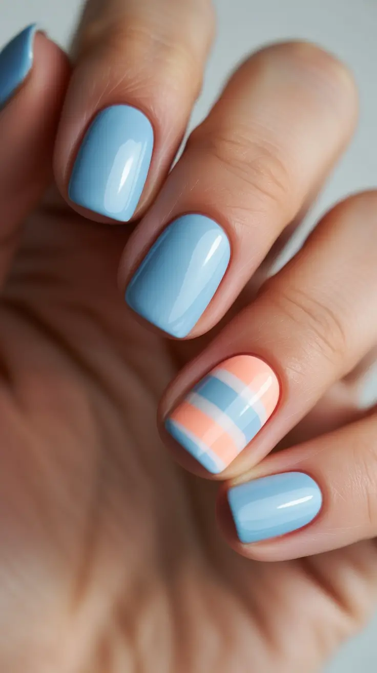 minimalist spring nails 2026 Soft Sky Blue Minimalist Spring Nails