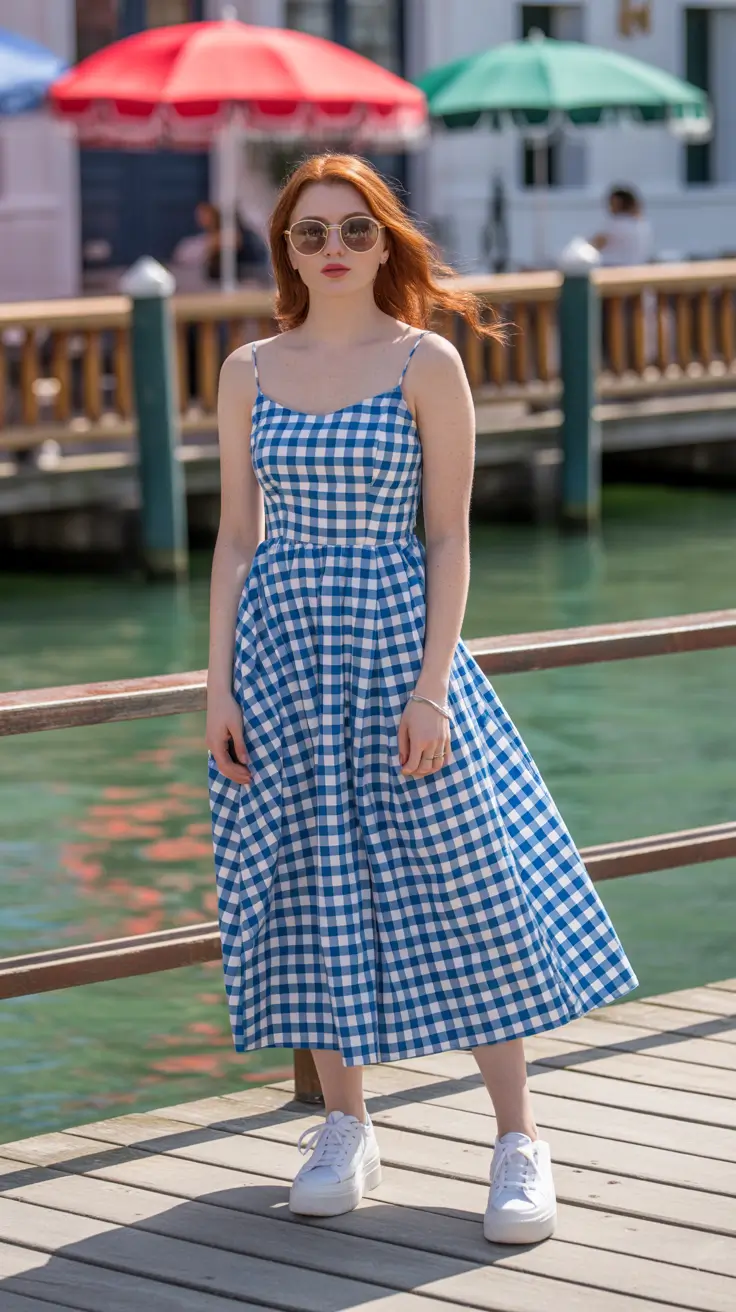 retro vintage summer outfits 2026 Soft Gingham And Sunlit Ease