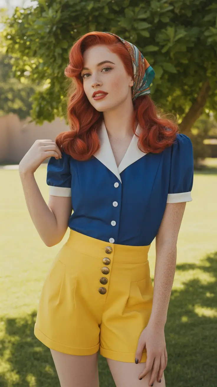 retro vintage summer outfits 2026 Playful Retro Color Blocking With 60s Charm