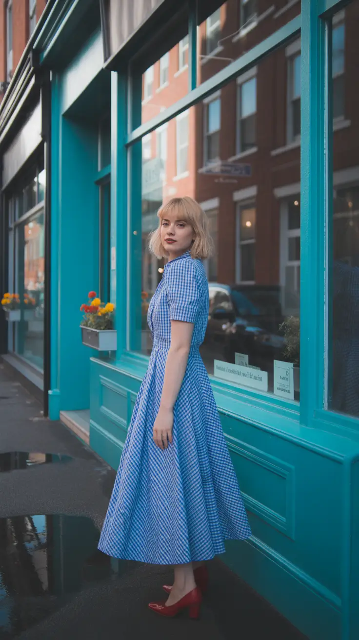 retro vintage summer outfits 2026 Classic Gingham Dress With Timeless Feminine Lines