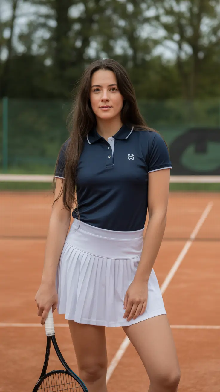 sporty chic summer tennis outfits 2026 Classic Navy And White Tennis Elegance
