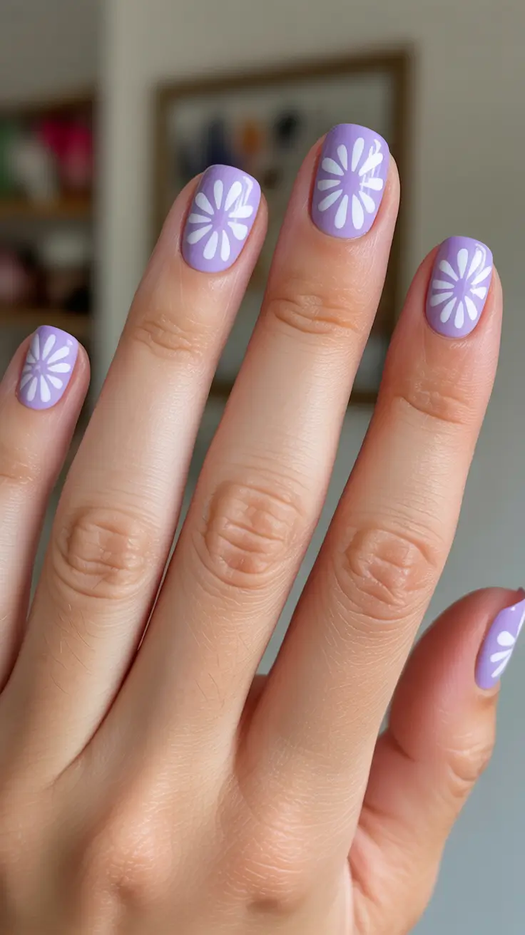 best easy spring nail designs 2026 Lavender Petal Blossoms