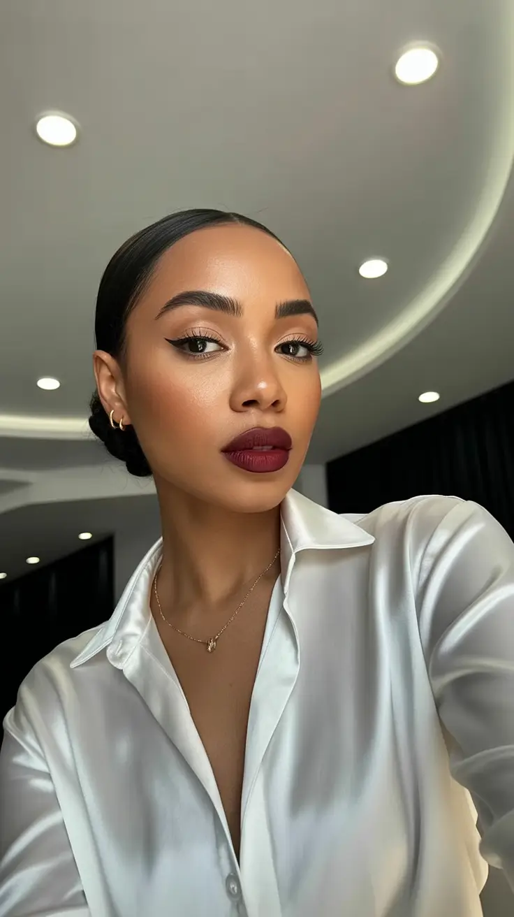 creative spring hairstyle for black women 2026 Sleek Low Bun With Polished Minimalism