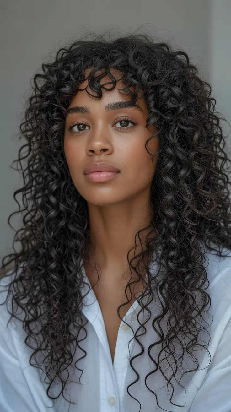 creative spring hairstyle for black women 2026 Long Natural Texture With Effortless Curly Layers
