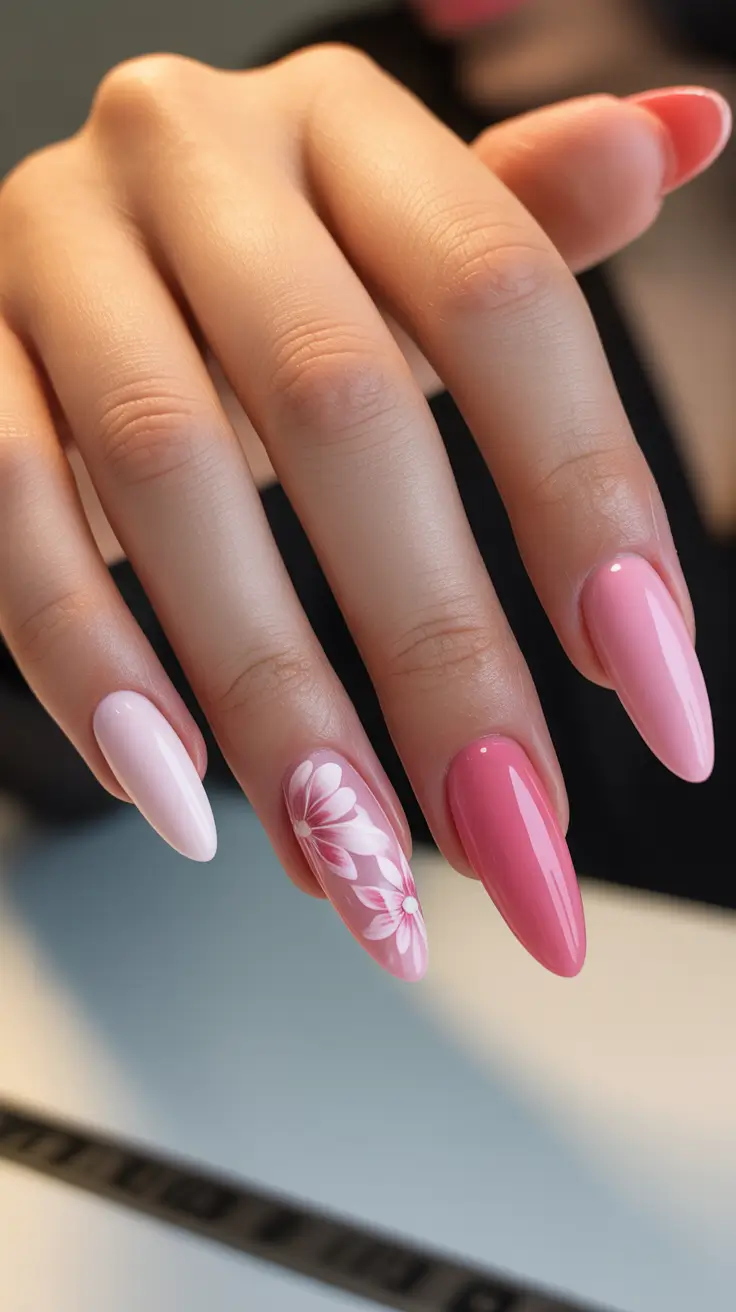 bright spring stiletto nails 2026 Soft Petal Pink
