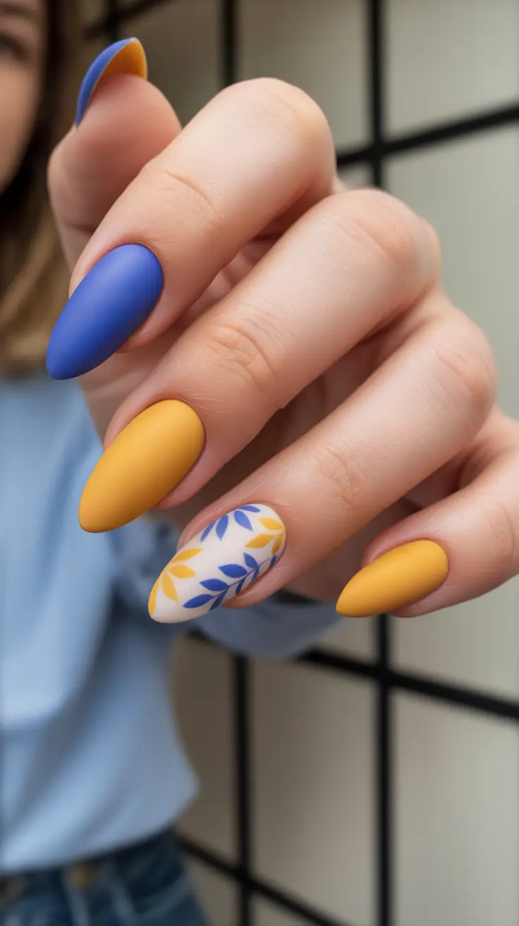 bright spring stiletto nails 2026 Sunset Leaf Rhythm