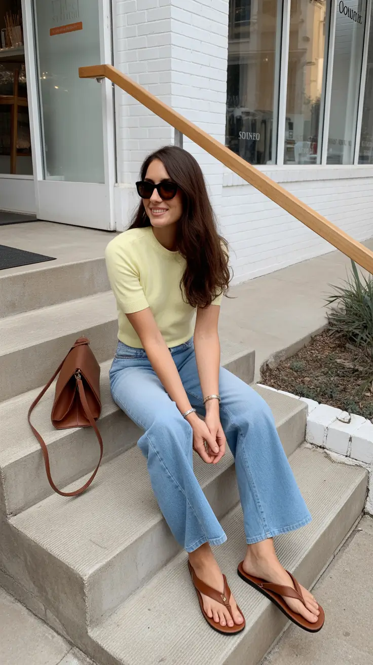 summer flip-flops for women 2026 Soft Color Pop With Denim And Everyday Ease