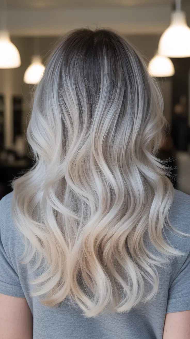 summer hair color for blondes 2026 low maintenance Icy Vanilla Blonde With Soft Shadow Root