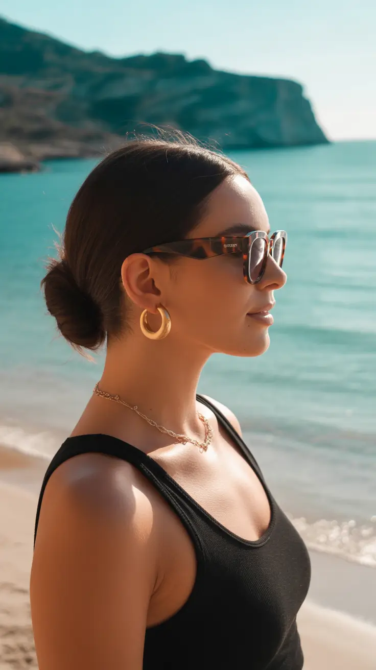 summer hairstyles for swimming 2026 Sleek Low Bun With Minimalist Energy