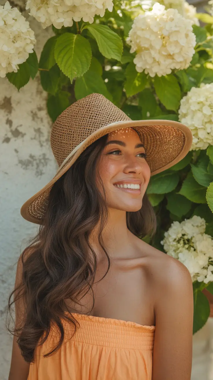 summer heads 2026 Soft Riviera Waves With A Straw Hat