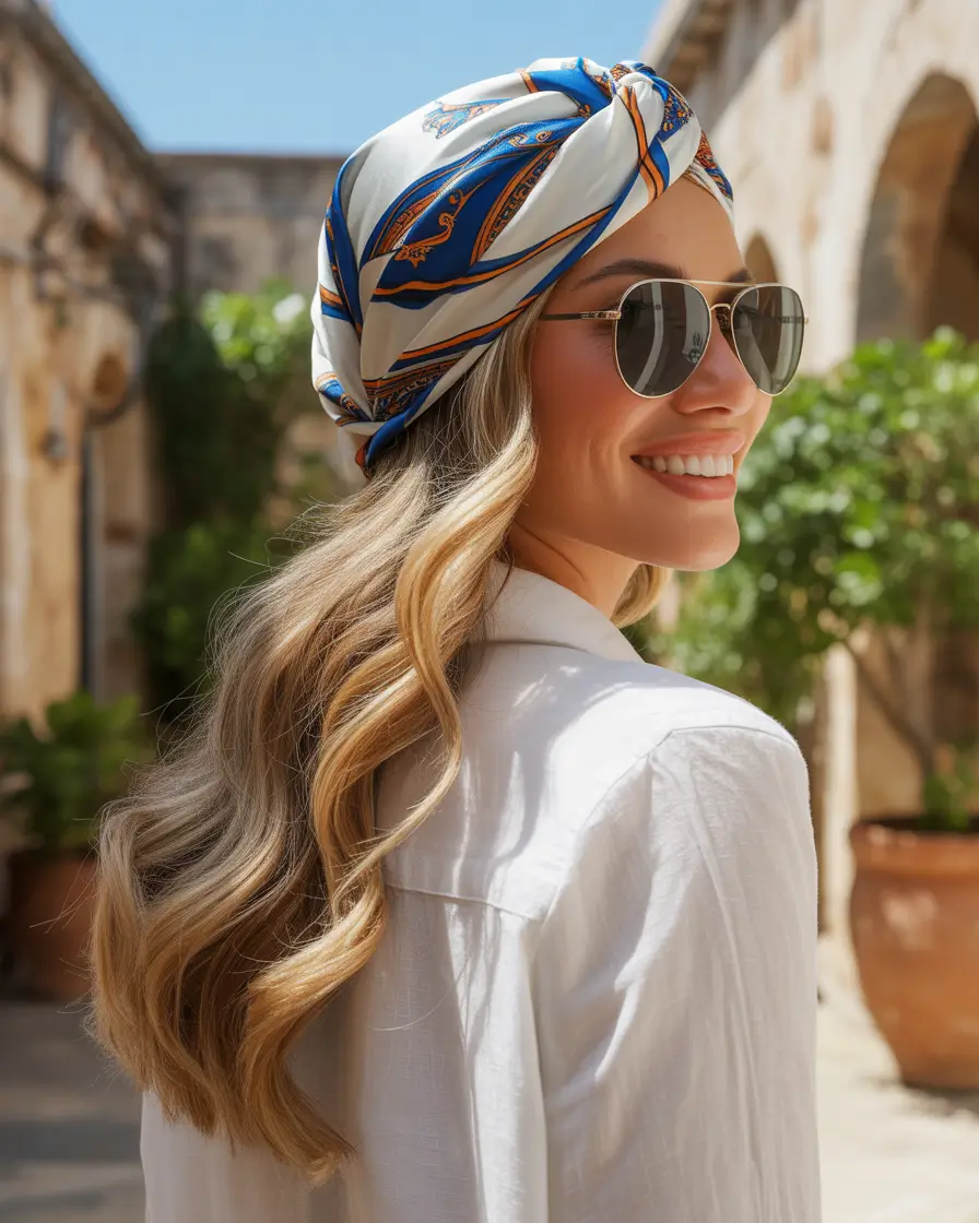 summer headscarf Elegant Wrapped Turban With Flowing Length
