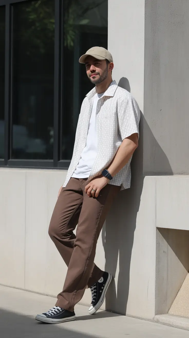 summer outfits men streetwear casual Clean Casual Layers With Streetwear Ease