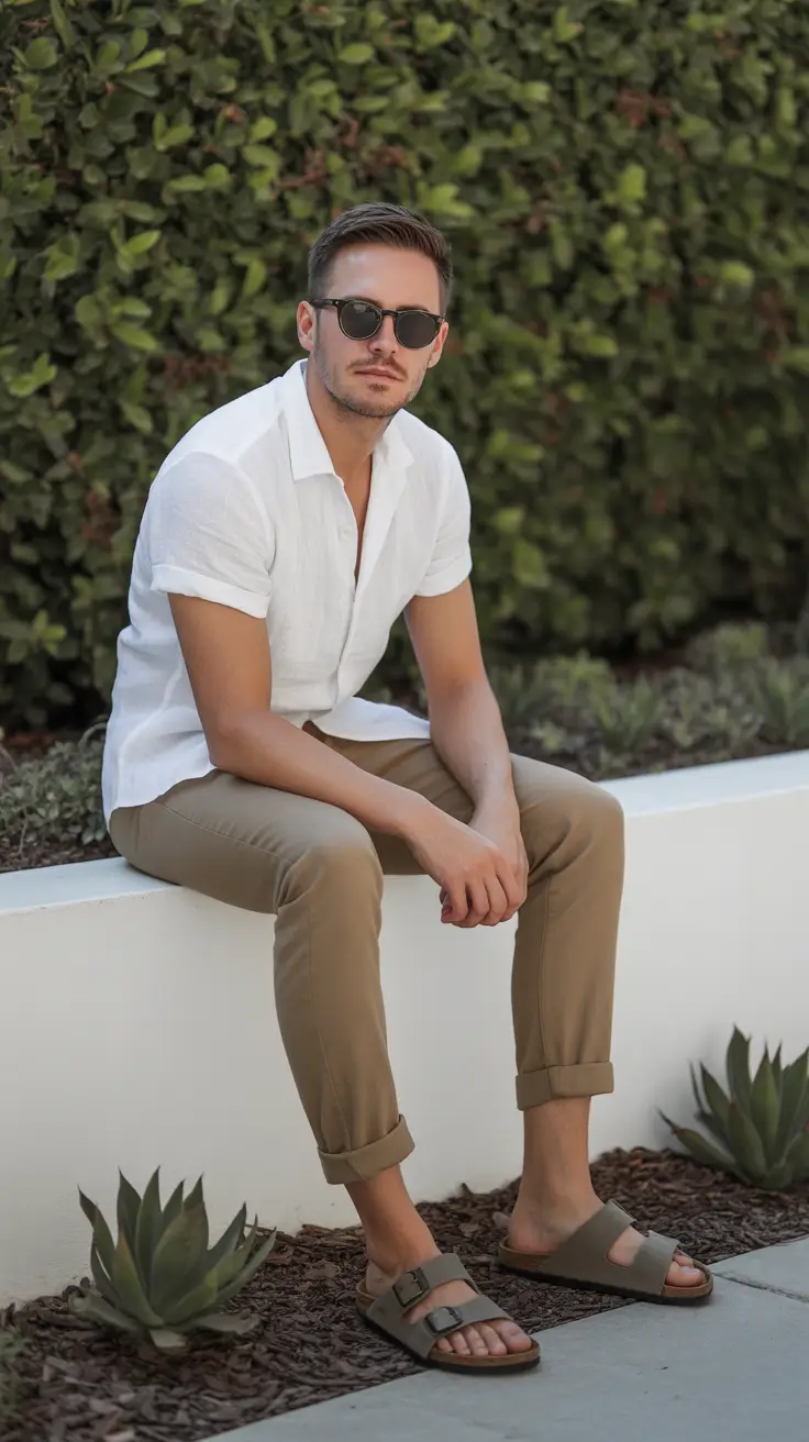 summer outfits for men office Effortless Smart Casual With Linen Shirt