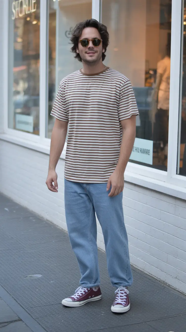 summer outfits for men jeans Retro Streetwear With Relaxed Denim