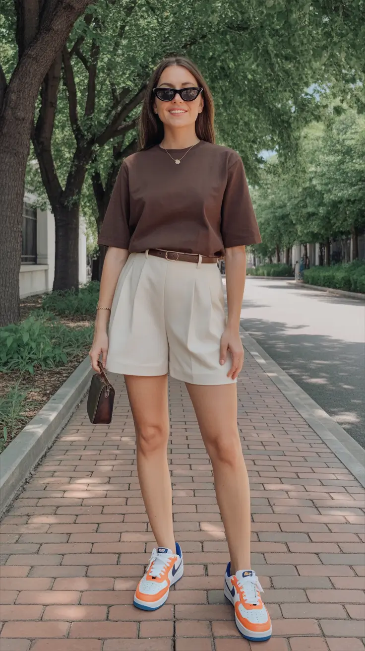 summer outfits with sneakers for women 2026 Relaxed Tailoring With A Street Style Twist