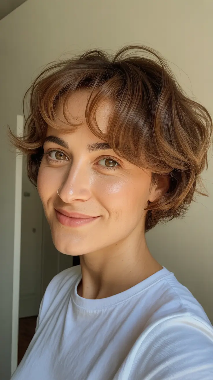 summer short haircut ideas 2026 Soft Wavy Crop With Natural Movement