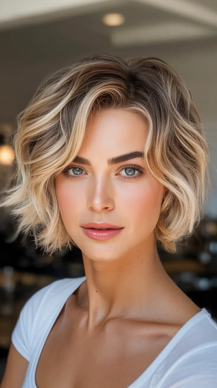 summer short haircut ideas 2026 Textured Blonde Bob With Soft Beach Waves