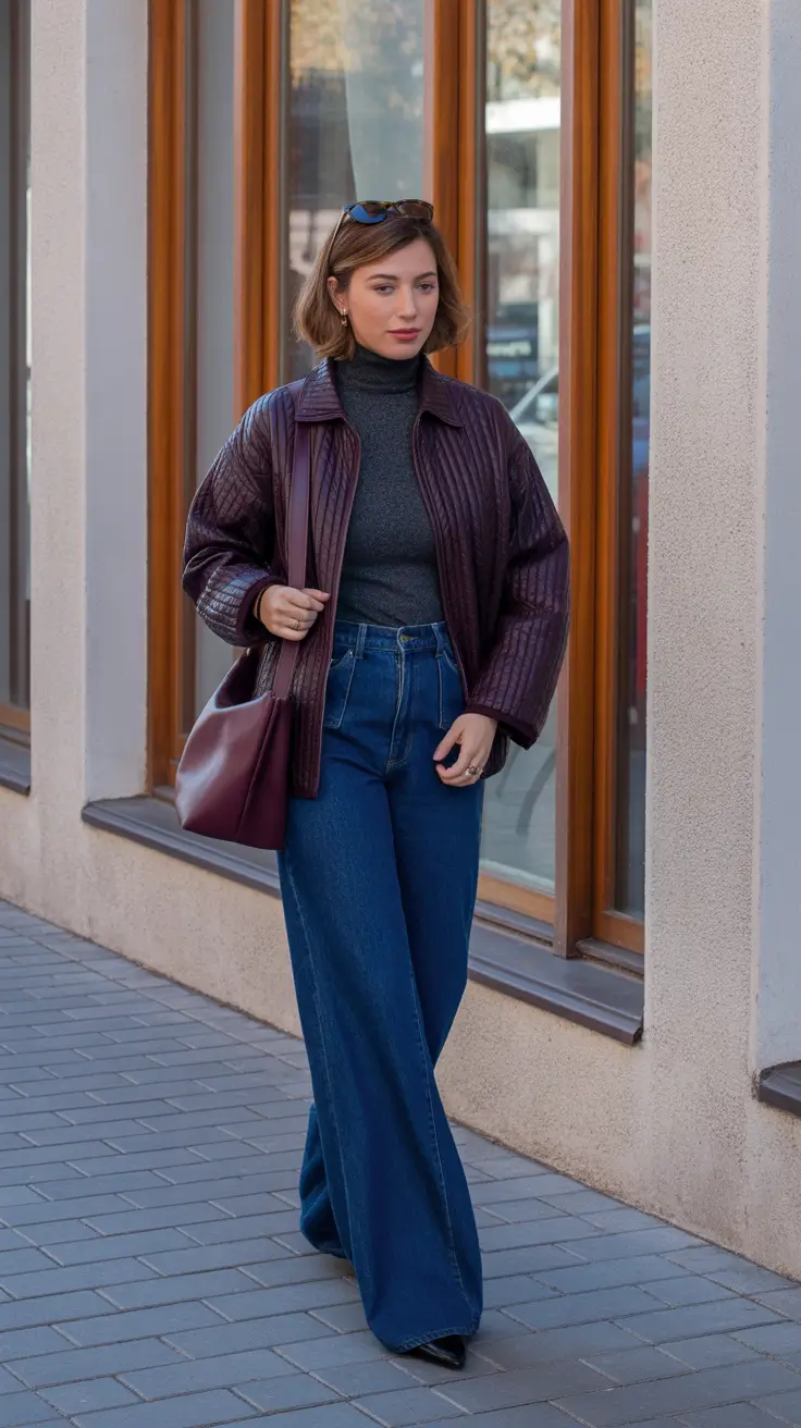 cozy winter to spring outfits 2026 Soft Denim And Quilted Jackets For Cozy Transitional Layers