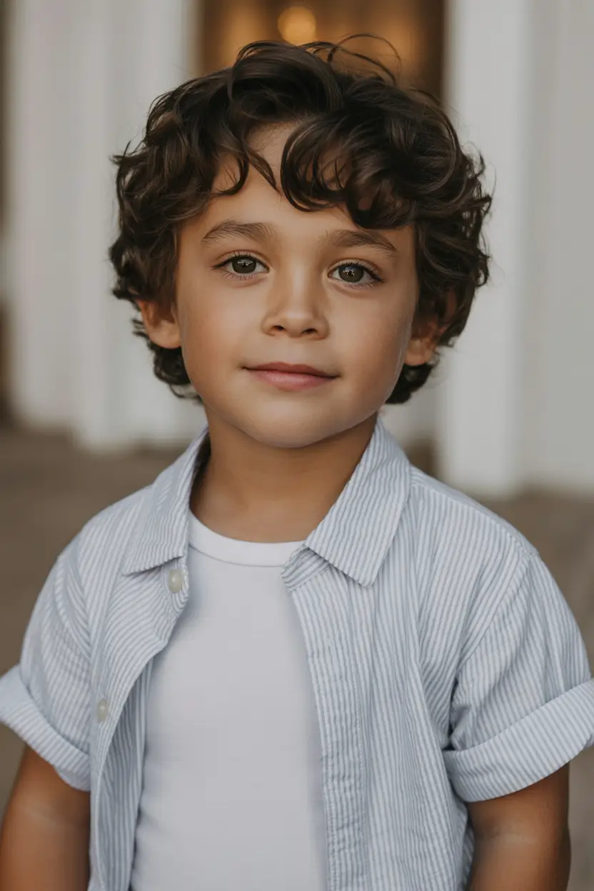 summer haircuts for boys 2026 Soft Curly Layers With Natural Volume