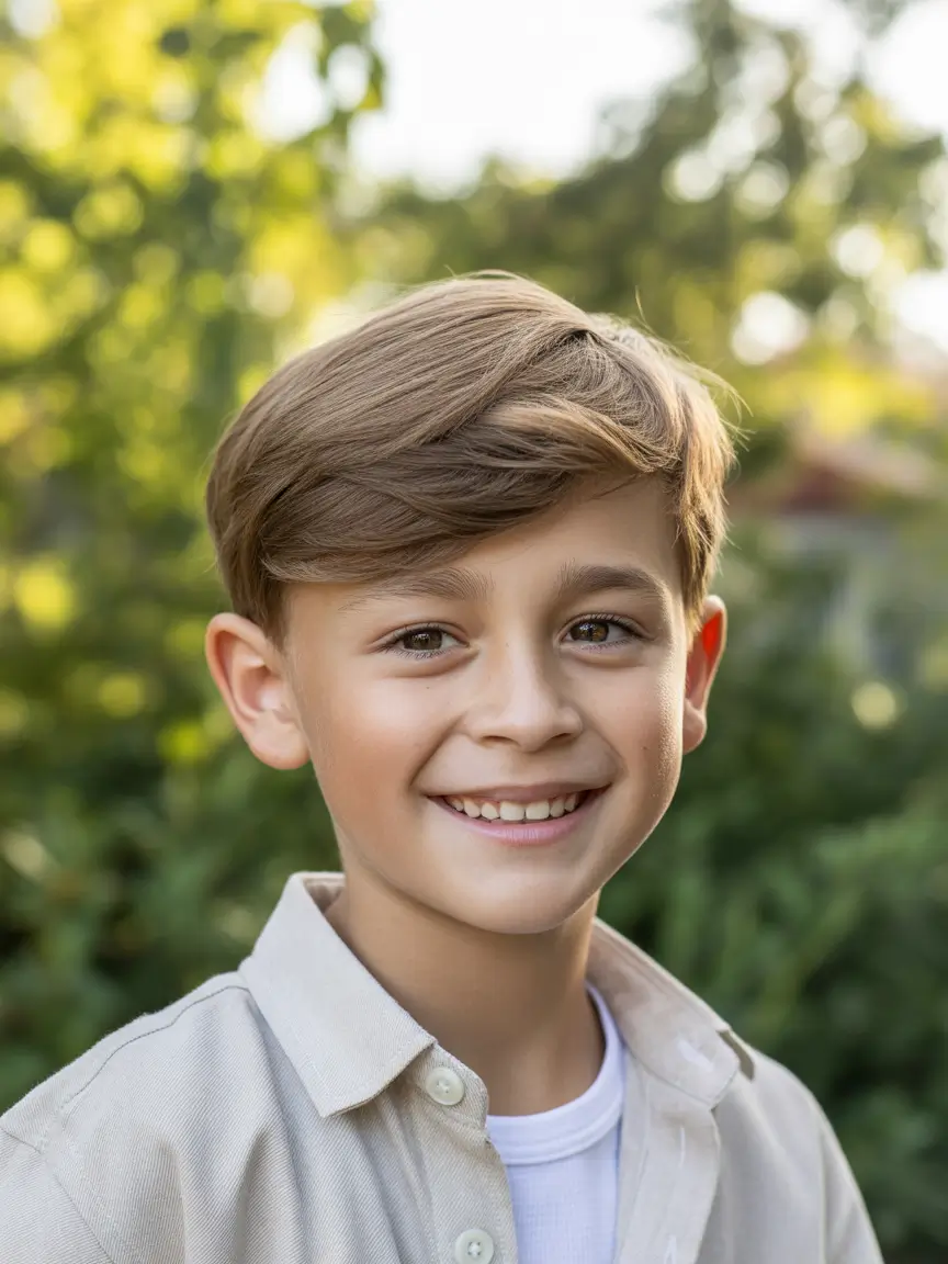 summer haircuts for boys 2026 Lightweight Side Part With Natural Flow