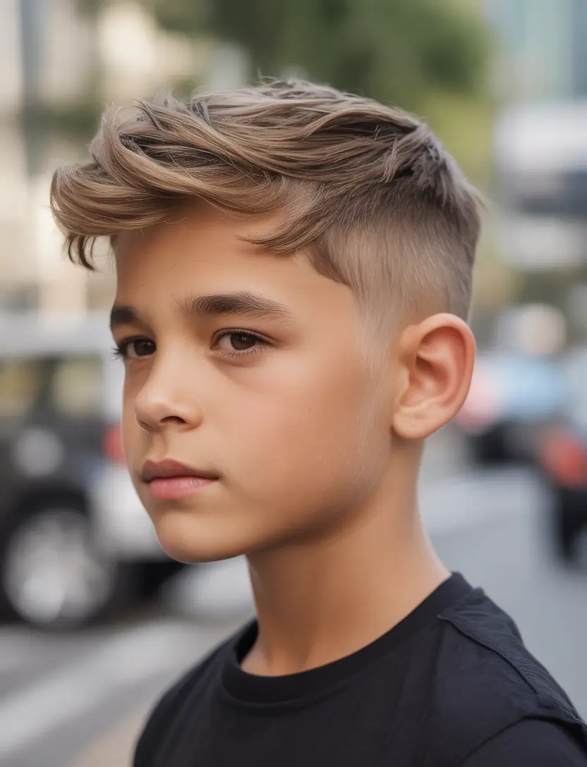 summer haircuts for boys short Sharp Fade With Textured Volume Top