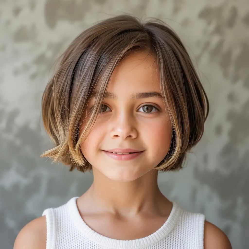summer haircuts for girls 2026 Textured Chin-Length Bob With Face-Framing Highlights