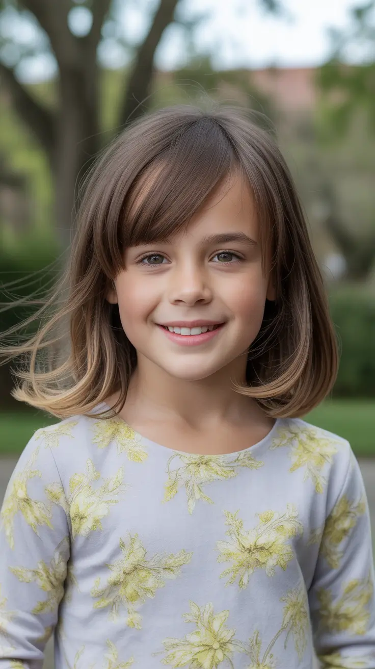 summer haircuts for girls 2026 Textured Bob With Side Fringe Movement