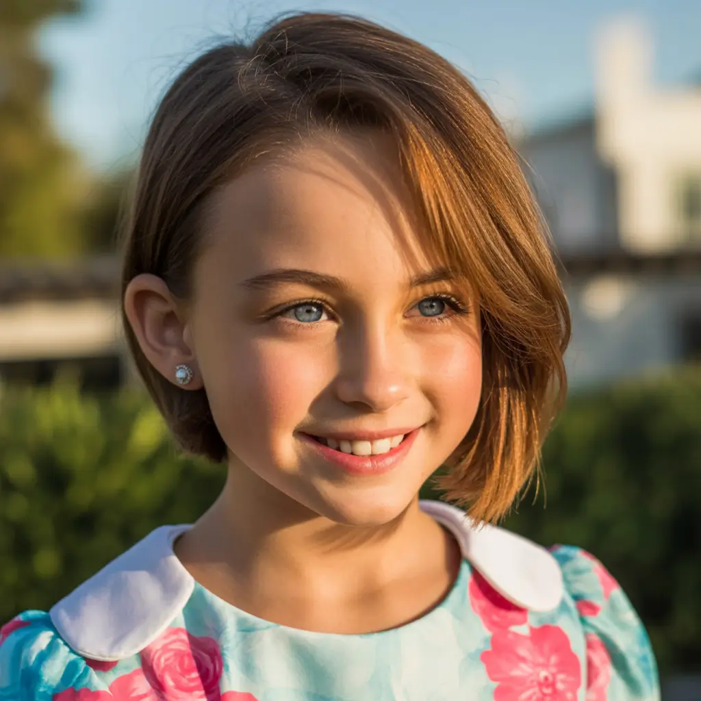 summer haircuts for girls 2026 Sleek Asymmetrical Bob With Side Part