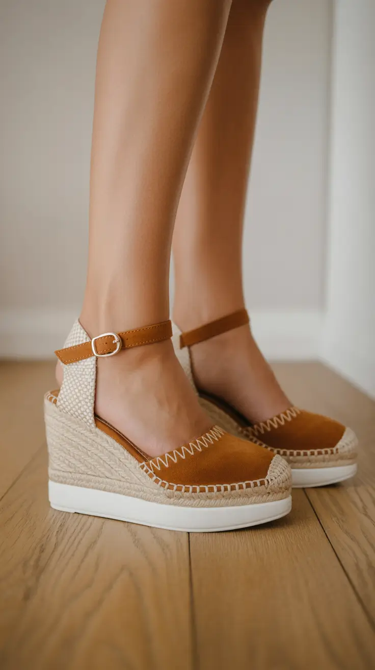 summer footwear ideas Espadrille Wedges With A Soft Vintage Touch