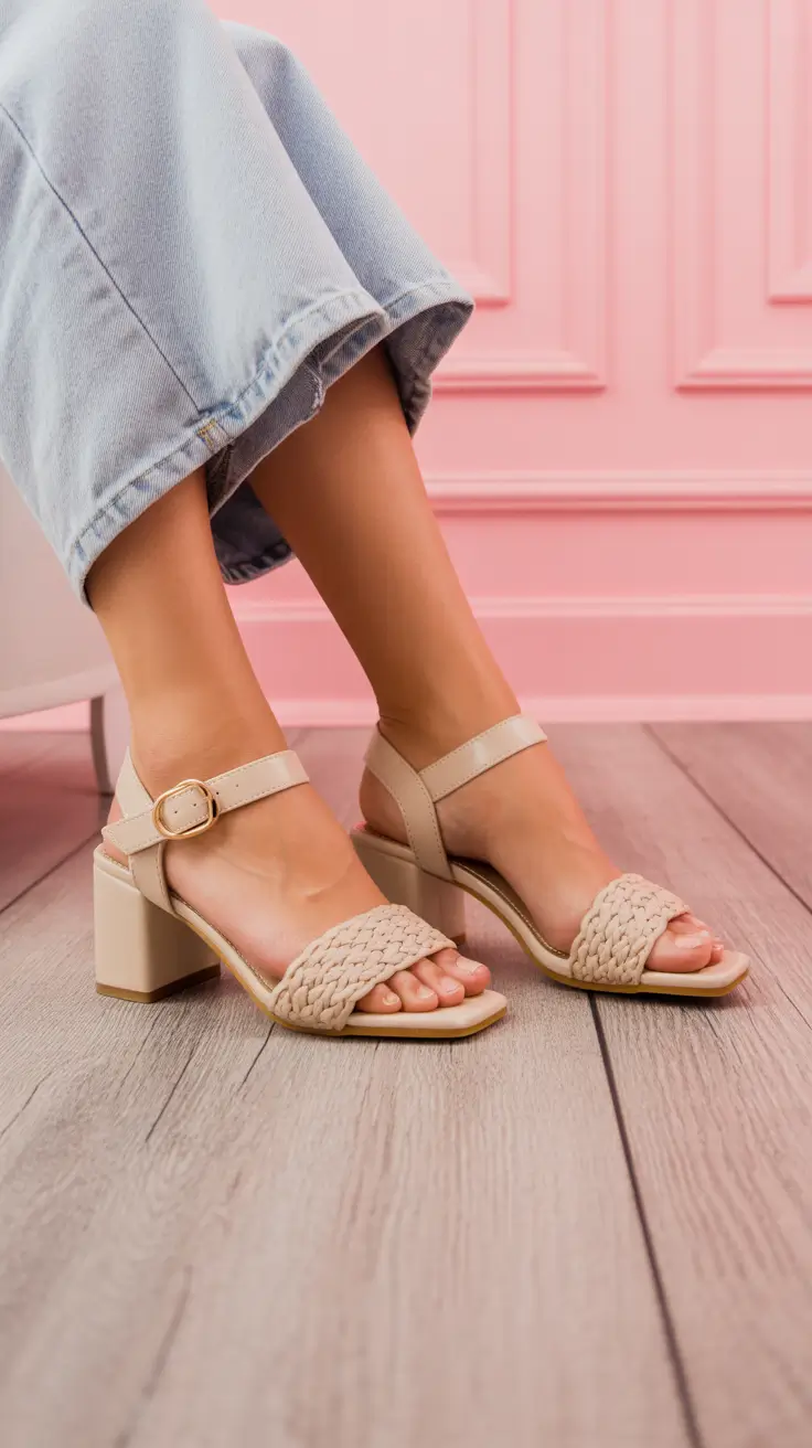 summer footwear ideas Woven Heels That Feel Soft And Polished